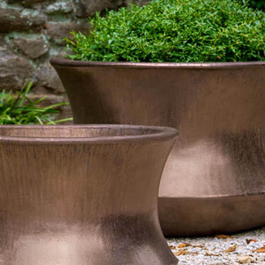 Bronze Flared Terra Cotta Planters - Set of 2