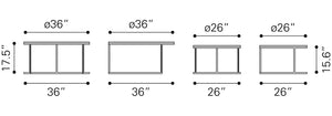 Daniel Nesting Coffee Tables White & Gold