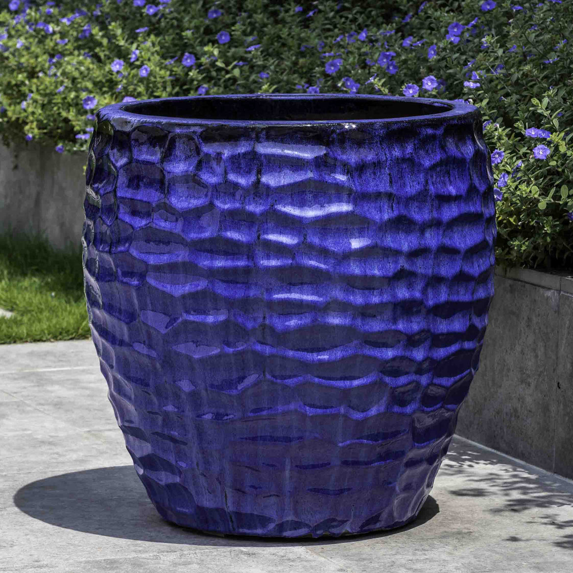 Kowloon Riviera Blue Glazed Terra Cotta Planter - Set of 2