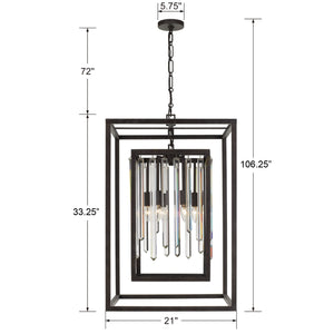 Hollis 6 Light Forged Bronze Chandelier