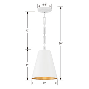 Brian Patrick Flynn for Crystorama Alston 2 Light Matte White & Antique Gold Chandelier