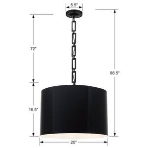 Brian Patrick Flynn for Crystorama Alston 6 Light Matte Black & White Chandelier