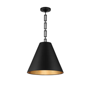 Brian Patrick Flynn for Crystorama Alston 3 Light Matte Black & Antique Gold Chandelier