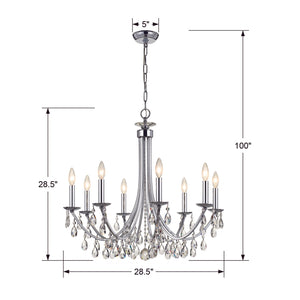 Bridgehampton 8 Light Crystal Antique Gold Chandelier
