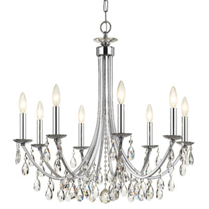 Bridgehampton 8 Light Crystal Antique Gold Chandelier