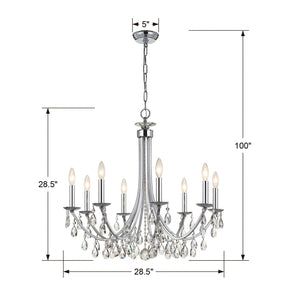 Bridgehampton 8 Light Crystal Antique Gold Chandelier