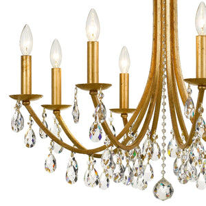 Bridgehampton 8 Light Crystal Antique Gold Chandelier
