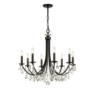 Bridgehampton 8 Light Crystal Antique Gold Chandelier