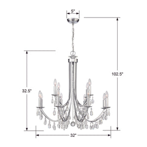 Bridgehampton 12 Light Antique Gold Chandelier