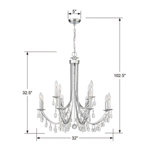 Bridgehampton 12 Light Antique Gold Chandelier