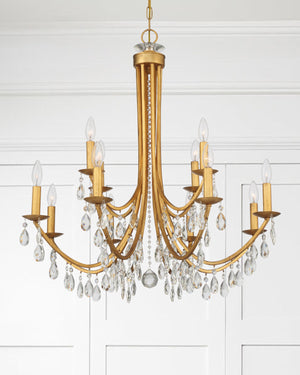 Bridgehampton 12 Light Antique Gold Chandelier