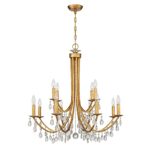 Bridgehampton 12 Light Antique Gold Chandelier