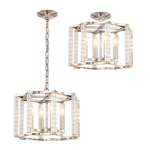 Carson 4 Light Polished Nickel Mini Chandelier