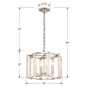 Carson 4 Light Polished Nickel Mini Chandelier