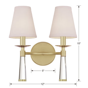 Baxter 2 Light Antique Gold Sconce