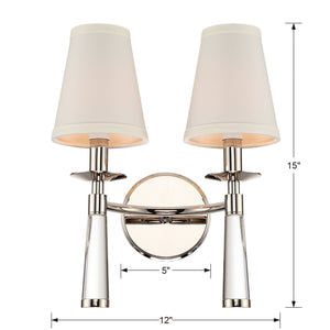 Baxter 2 Light Polished Nickel Bronze Sconce