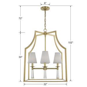 Baxter 4 Light Aged Brass Chandelier