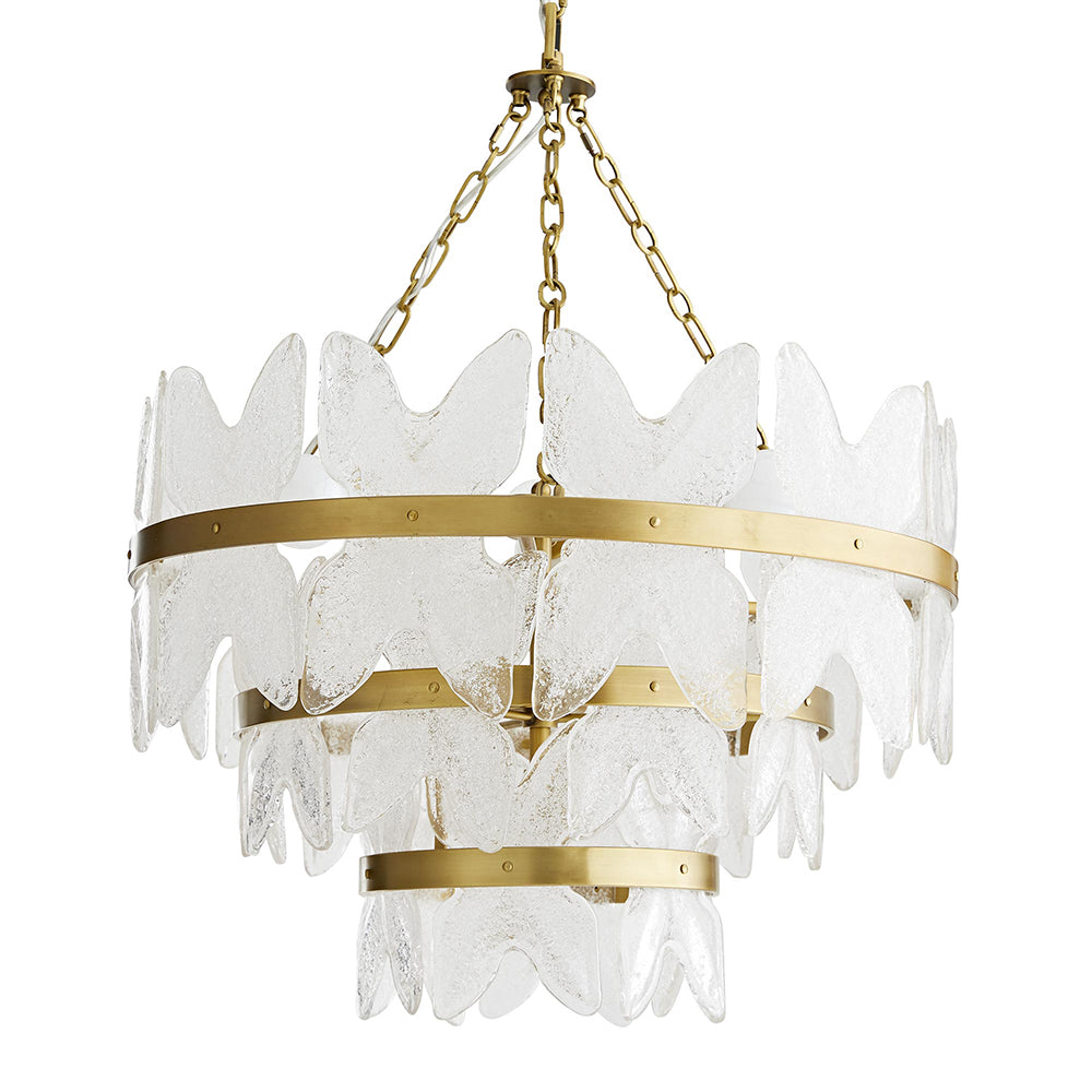 Arteriors Millie 3-Tier Chandelier with Seeded Glass Plates
