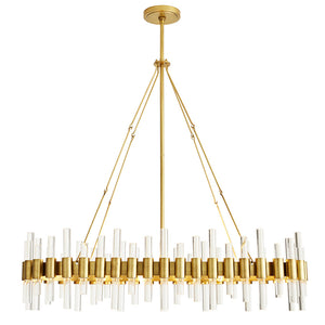 Arteriors Haskell Oval Chandelier with Acrylic Accents – Antique Brass