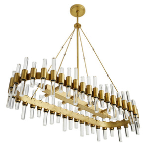 Arteriors Haskell Oval Chandelier with Acrylic Accents – Antique Brass