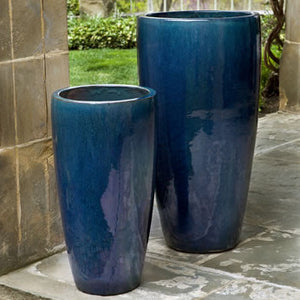 Tall Indoor/Outdoor Planters - Indigo Blue Rain (Set of 2)