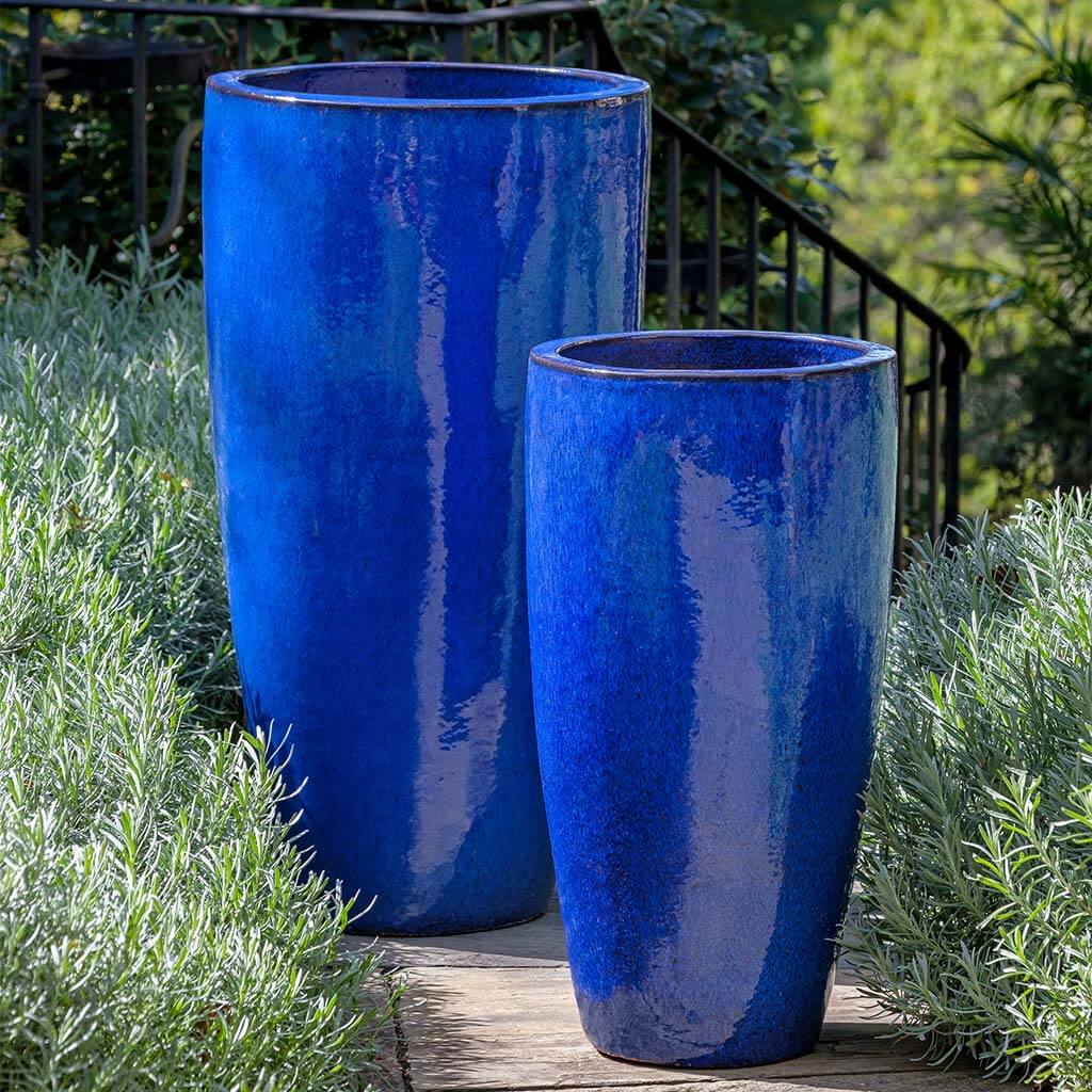 indoor blue planter Tall Indoor/Outdoor Planters - Riviera Blue (Set of 2)