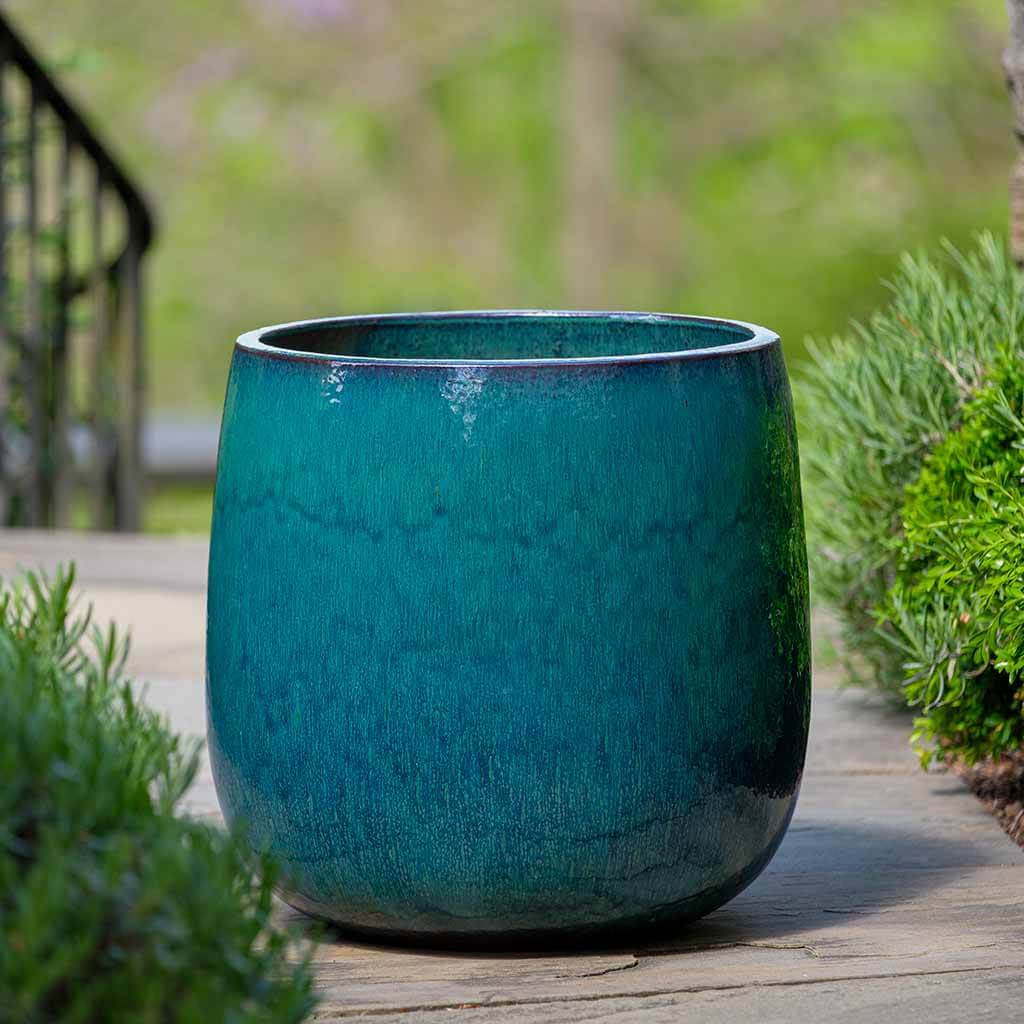glazed plant pots indoor Potrero Planter-Indigo Rain-S/3