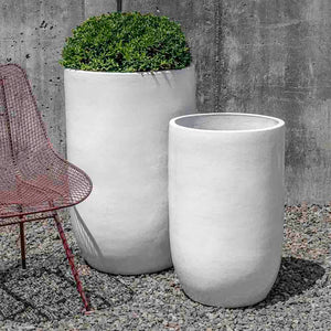 Tall White Columnar Planters - Set of 2