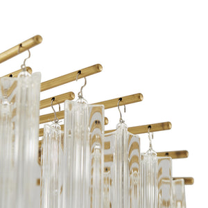 Arteriors Nessa Round Chandelier with Fluted Glass Rods – Antique Brass