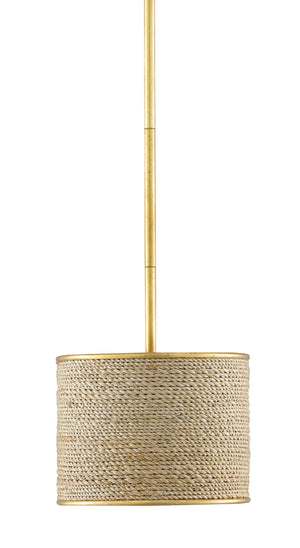 Tenby Oval Chandelier - Contemporary Gold Leaf/Abaca Rope