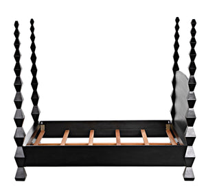 Brancusi Bed, Queen, Hand-Rubbed Black