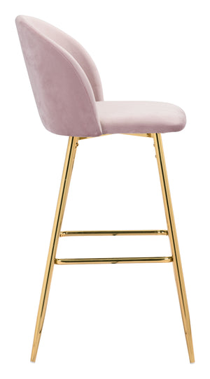 Cozy Bar Chair Pink & Gold