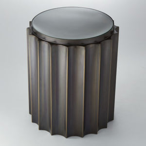 Fluted Column Side Table – Bronze