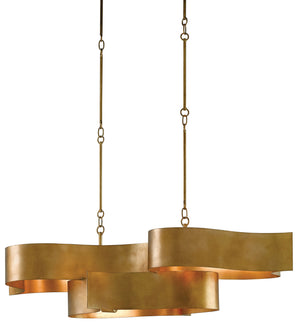 Currey and Company Grand Lotus Gold Oval Chandelier