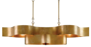 Currey and Company Grand Lotus Gold Oval Chandelier