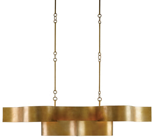 Currey and Company Grand Lotus Gold Oval Chandelier