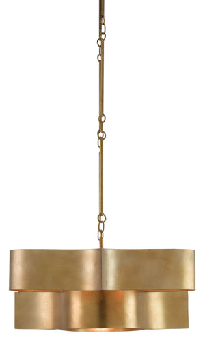 Currey and Company Grand Lotus Gold Oval Chandelier