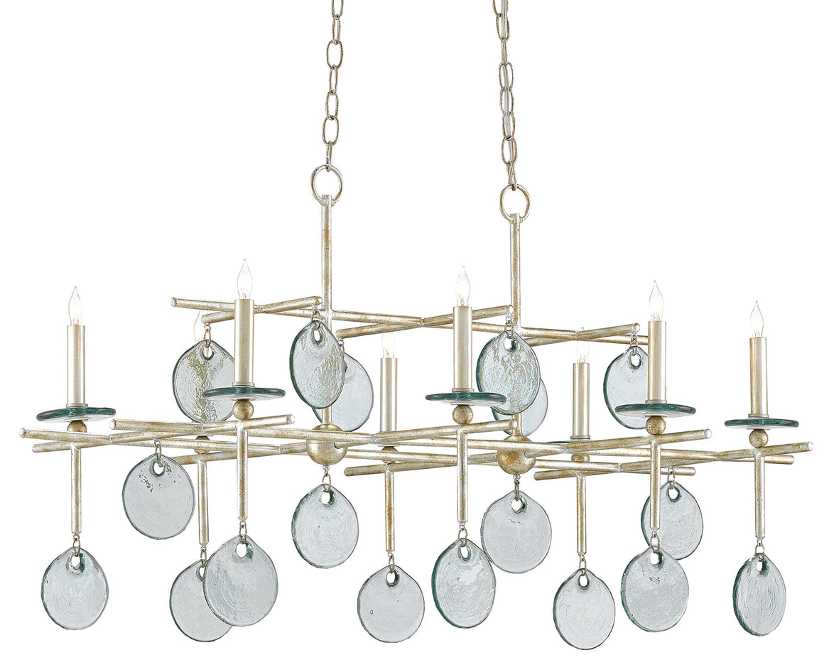 Currey and Company Sethos Silver Rectangular Chandelier