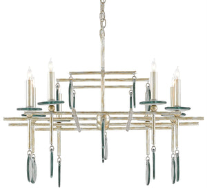 Currey and Company Sethos Silver Rectangular Chandelier