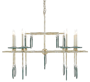 Currey and Company Sethos Silver Rectangular Chandelier
