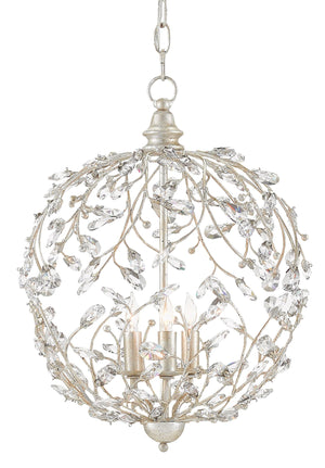 Currey and Company Crystal Bud Silver Orb Chandelier
