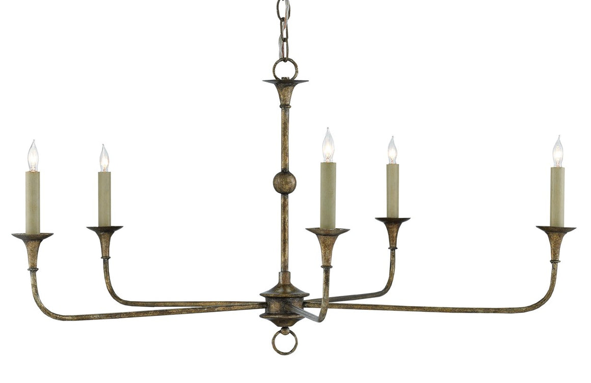 Currey and Company Nottaway Bronze Small Chandelier - Pyrite Bronze