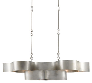 Currey and Company Grand Lotus Silver Oval Chandelier