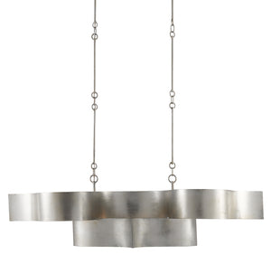 Currey and Company Grand Lotus Silver Oval Chandelier