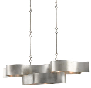 Currey and Company Grand Lotus Silver Oval Chandelier