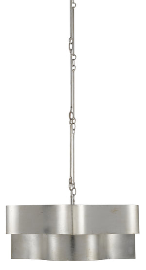 Currey and Company Grand Lotus Silver Oval Chandelier