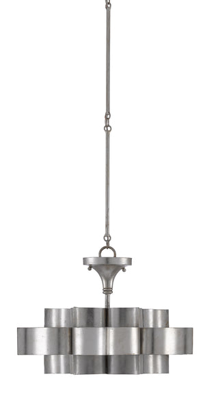 Currey and Company Grand Lotus Silver Small Chandelier