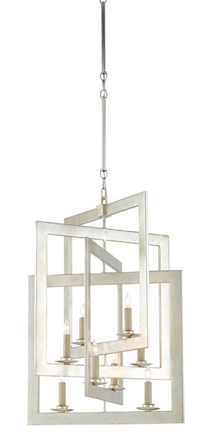 Currey and Company Middleton Silver Small Chandelier - Contemporary Silver Leaf