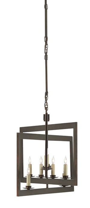 Currey and Company Middleton Bronze Rectangular Chandelier - Bronze Gold