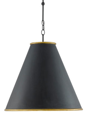 Currey and Company Pierrepont Black Large Pendant - Antique Black/Contemporary Gold Leaf/Painted Gold